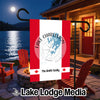 Garden flag with "Lake Charleston Ontario" and "The Smith Family" personalized text.