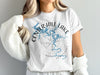 White t-shirt with Center Hill Lake Tennessee map and compass graphic.