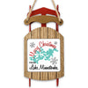 Wooden sled ornament with "Merry Christmas From Lake Minnetonka" text.
