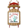 Wooden sled ornament with "Merry Christmas from Lake Norman" text and snowflakes.