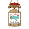 Wooden sled ornament with red runners, "Merry Christmas FROM Grand Lake St. Marys".