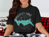 Black t-shirt with Rangeley Lake map and compass graphic, "Maine" text.