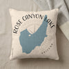 Rose Canyon Lake Arizona map pillow with compass rose design and copyright text.