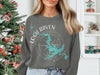Grey sweatshirt with Loch Raven Maryland map and compass design.