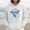 White hoodie featuring Lake Cuyamaca California map and compass design.