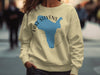 Light yellow sweatshirt with blue Lake Stevens shape and compass on front.