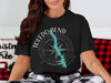 Black t-shirt with Toledo Bend Louisiana map graphic and compass design.