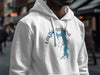 White hoodie with Lake of the Ozarks Missouri map and compass graphic.