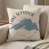 Pillow with Lake Superior map graphic and "Lake Superior Minnesota" text.