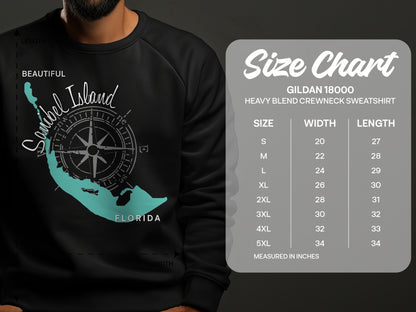 Sanibel Island Florida Map Design T-Shirt or Sweatshirt