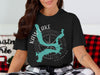 Black t-shirt with Kaw Lake Oklahoma map design and compass rose.