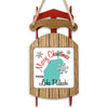 Sled ornament with "Merry Christmas from Lake Pulaski" text and a teal map outline.