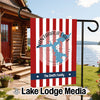 Nantahala Lake North Carolina flag with red and white stripes, compass, and "The Smith Family".