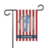 Garden flag with red and white stripes, Barlow Lake map, and "The Smith Family".