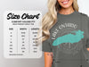 Comfort Colors 1717 heavyweight adult tee size chart with measurements in inches.