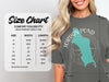 Comfort Colors 1717 heavyweight adult tee size chart showing width and length.