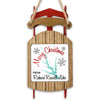 Sled ornament with "Merry Christmas from Richard Russell Lake" and a lake outline.