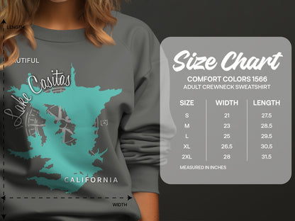 Lake Casitas California Map Design T-Shirt or Sweatshirt