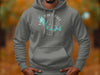 Gray hoodie with graphic of Lake Tobesofkee, Georgia and compass.