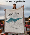 Blanket featuring Big Bear Lake map, compass, and "CALIFORNIA" text.