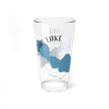 Clear glass pint glass with Pearl Lake Wisconsin map design.
