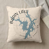 Cream pillow with Badin Lake map and North Carolina text