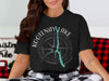 Black t-shirt with Kootenay Lake graphic featuring a compass and map outline.