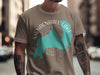 T-shirt with Mendenhall Lake Alaska design and compass graphic.