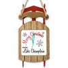 Sled ornament with "Merry Christmas From Lake Champlain" text and a map.