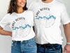 White t-shirts with "Lake Bowen" and South Carolina map design.