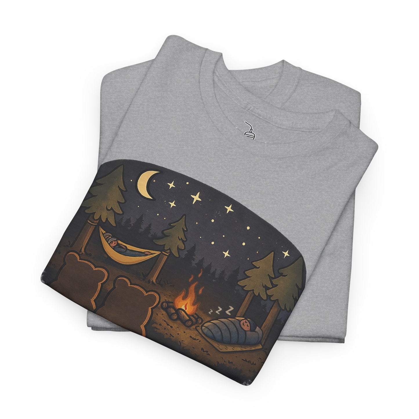 Campfire Bears Humor T-Shirt, People in Sleeping Bags are Bear Burritos and Tacos Joke, Camping Hiking Smores Bonfire Apparel