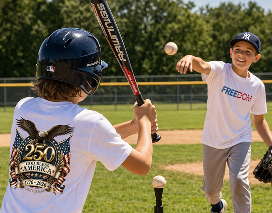 USA Youth 250th Anniversary FREEDOM Kids Shirt | Front and Back Design | Patriotic Fourth of July Bald Eagle American Flag
