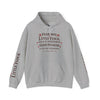 Fear Not Little Flock Hoodie with Printed Sleeves | Luke 12:32 Scripture Heart Design Bible Verse Gift | Share your faith