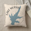 Lake Murray California map on cream pillow with compass rose design.