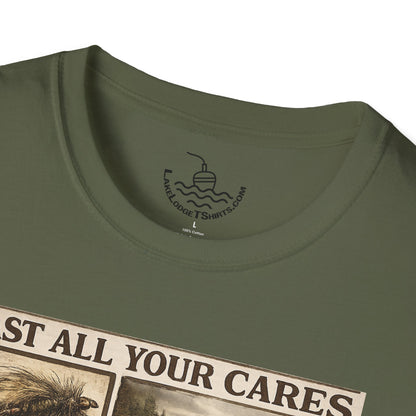 Fly Fishing Cast All Your Cares Upon the Lord Scripture T-Shirt | 1 Peter 5:7 Bible Verse for Fisherman, Father's Day