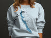 Light blue sweatshirt with a compass rose, Long Lake, Maine silhouette, and text.
