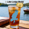 Glass of iced tea with a blue outline of Lake Tiorati and a lemon slice.