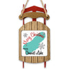 Sled ornament with "Merry Christmas From Convict Lake" and snowflakes.