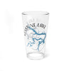 Clear glass with Keystone Lake map and compass design.