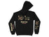 Black hoodie with "Apache Lake Arizona" text and nautical graphic elements.