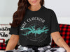 Black t-shirt with Lake Ouachita map and compass graphic, Arkansas text.