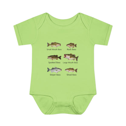 Bass Fish Cute Baby Infant Bodysuit Onesie | Smallmouth, Rock, Spotted, Striper, Largemouth Bass Cool Fishing Baby Onesie