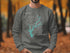 Gray sweatshirt with a compass and map of West Point Lake, Georgia.