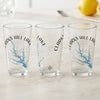 Three clear glasses feature a blue lake map design with "CLARKS HILL LAKE GEORGIA" text.