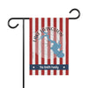 Garden flag with red and white stripes, a blue Texas map, and "The Smith Family".