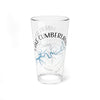 Glass with Lake Cumberland map and compass design, "Kentucky" text.