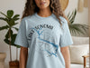 Light blue t-shirt with Lake Sonoma map and compass graphic and "CALIFORNIA" text.