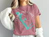 Cedar Creek Lake Texas map graphic with compass on a maroon t-shirt.