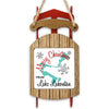 Wooden sled ornament with "Merry Christmas FROM Lake Lahontan" text and map.