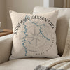 Stonewall Jackson Lake West Virginia map with compass rose design on linen pillow.